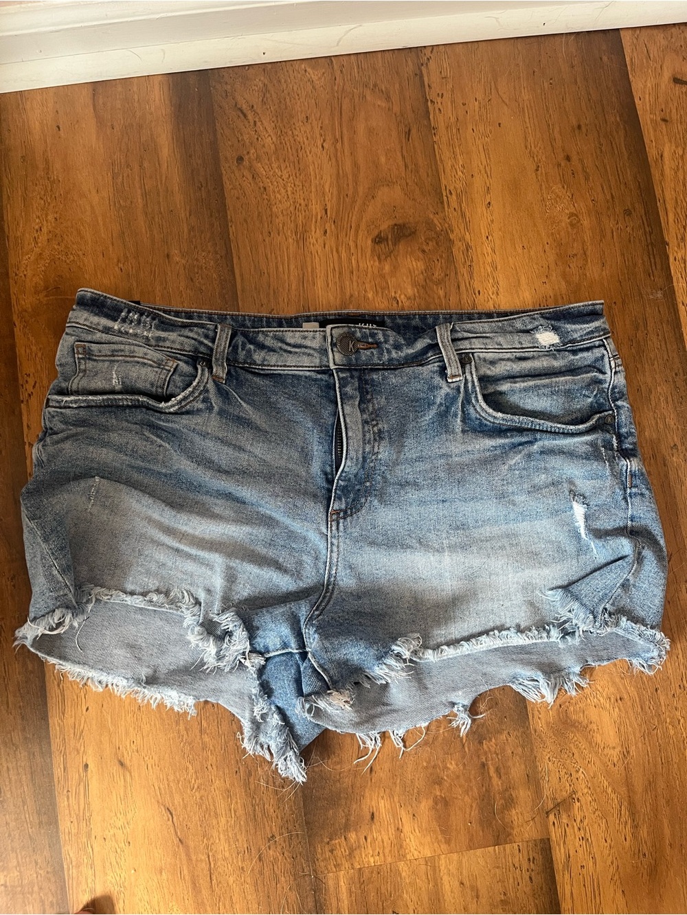 Kut from the Kloth Light Blue Distressed Denim Shorts